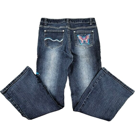 Arizona Jeans Women Butterfly Bling Size 12 1/2 Plus JH1268 - Picture 2 of 8